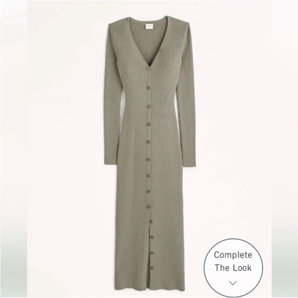 NWT Abercrombie Button Through Midi Sweater Dress